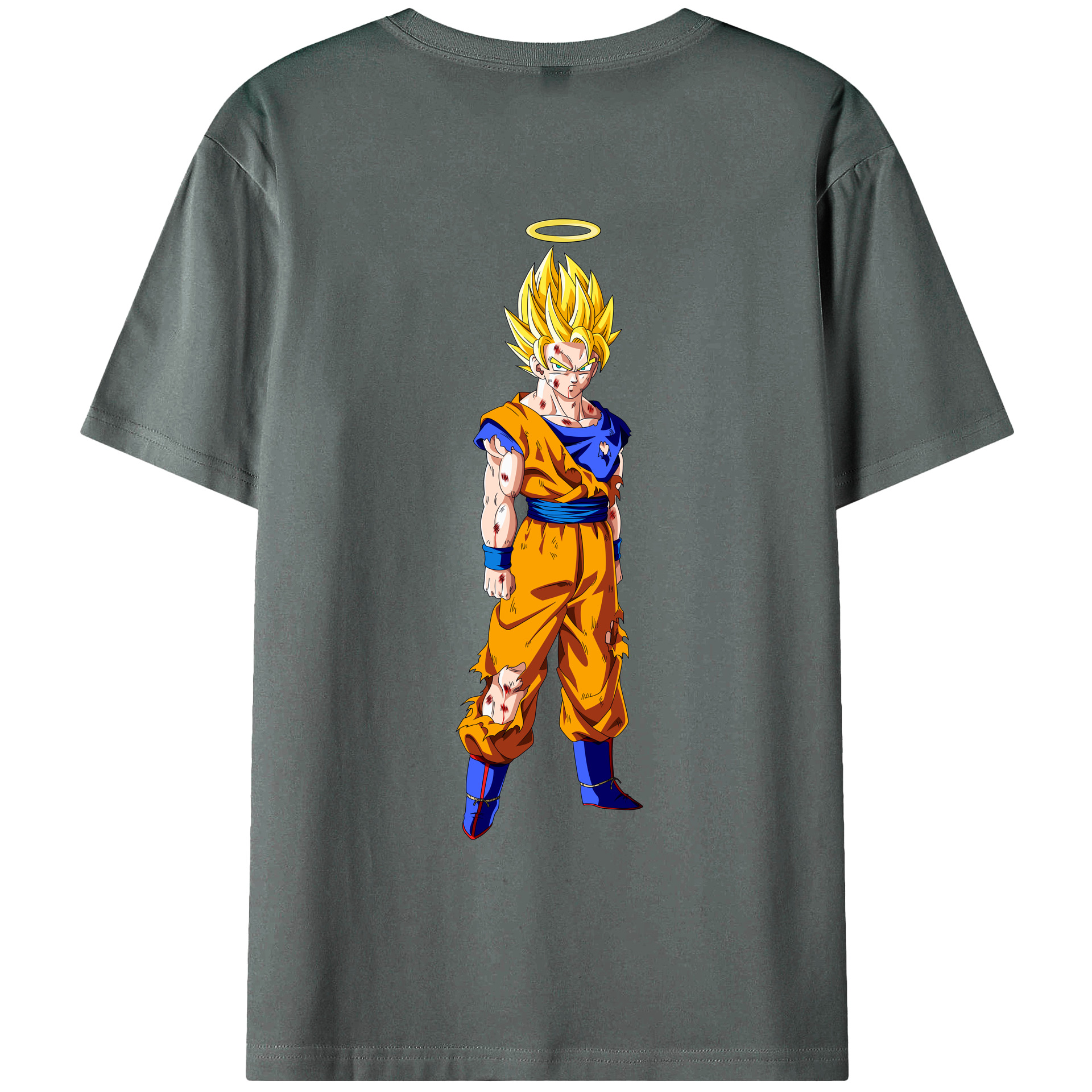 （画像用） ドラゴンボール 孫悟空（そん ごくう）Son Goku カカロット DRAGON BALL Kakarotto 綿100％ メンズ半袖Tシャツ（バックプリント） 通気性